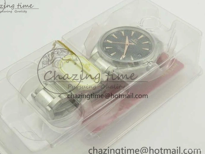 0224 FlexibleFit Aqua Terra 150M SS VSF 1:1 Best Edition Black Wave Textured Dial RG Hand on SS Bracelet A8500 Super Clone 8032